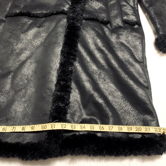 nwt $340 Anthropologie NVLT Black Trench Coat Vegan Faux Fur Jacket Size Small - Picture 12 of 17